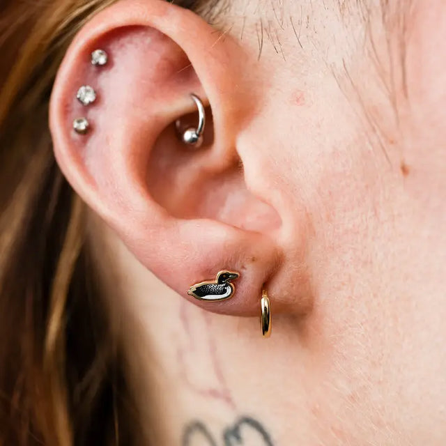Enamel Stud Earrings - Animals & Friends