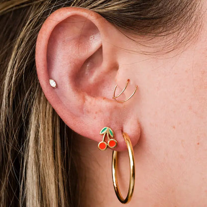 Enamel Stud Earrings - Produce