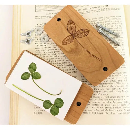 Pocket Sized Flower Press with Clover Design