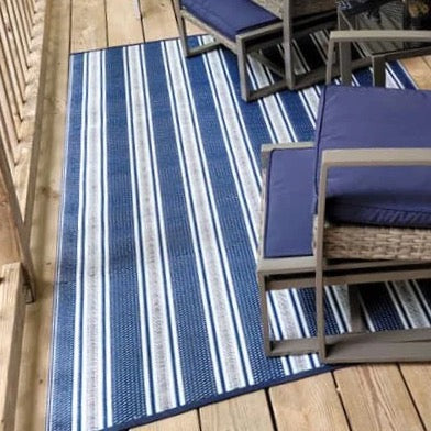 Mad Mats - Vertical Stripe - Blue & White