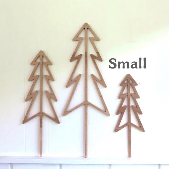 Wooden Scandinavian Wood Trees - Set Three