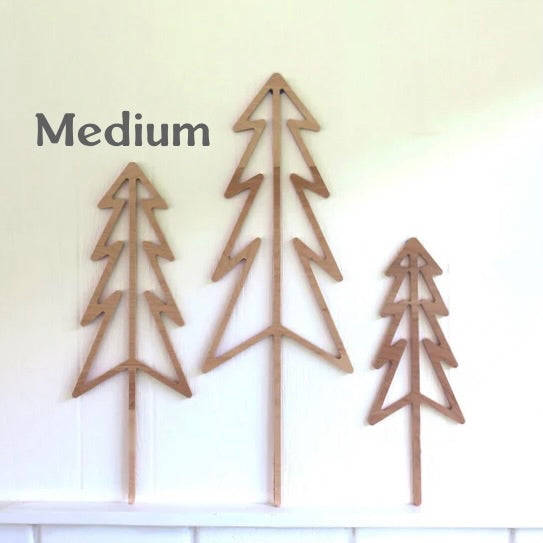 Wooden Scandinavian Wood Trees - Set Three
