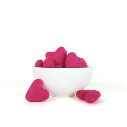 Large Felted Hearts - 1.6in