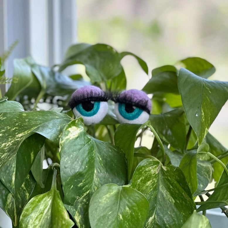 Felted Wool Eyeball Plant Stakes