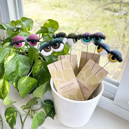 Felted Wool Eyeball Plant Stakes