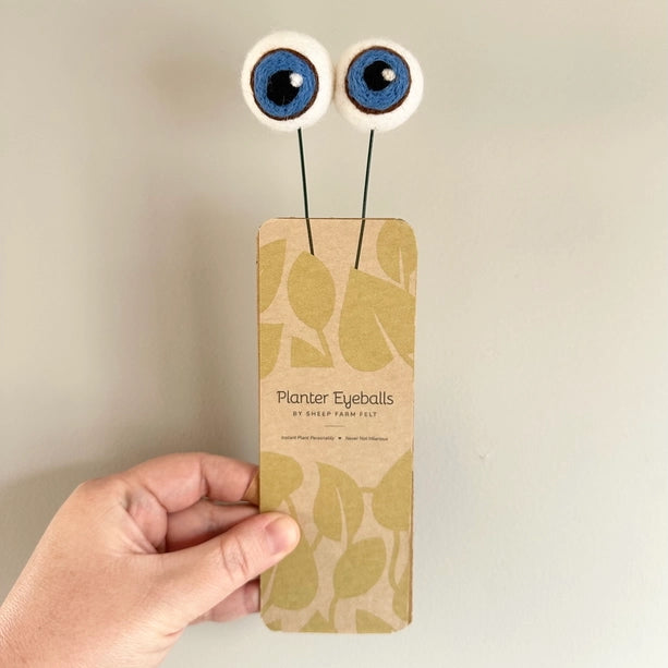 Felted Wool Eyeball Plant Stakes