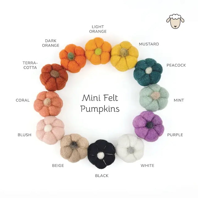 Felted Wool Pumpkin Figurines