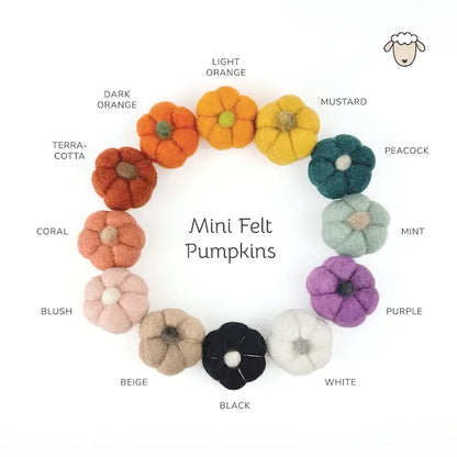 Felted Wool Pumpkin Figurines