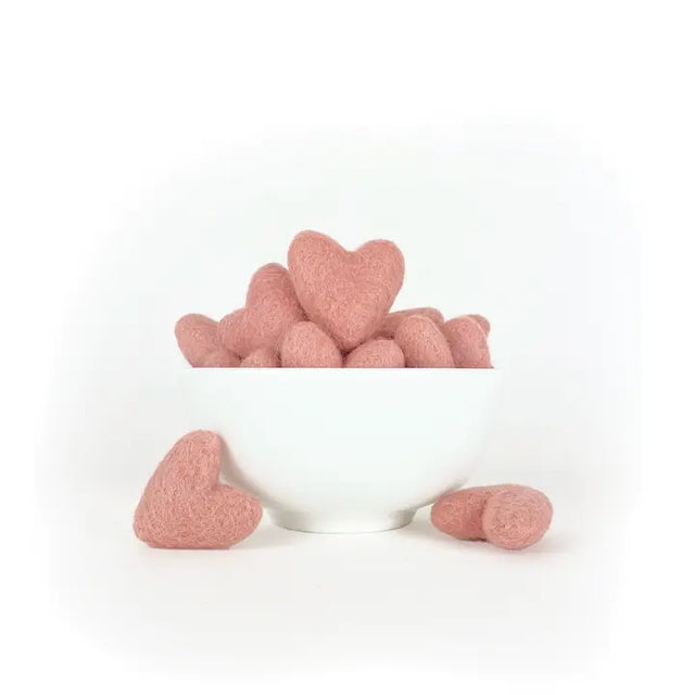 Large Felted Hearts - 1.6in