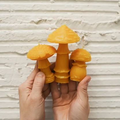 Slow Burn Beeswax Candles - Amanita Mushrooms