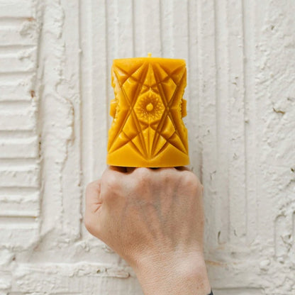 Slow Burn Beeswax Candles - Kaleidoscope Pillar