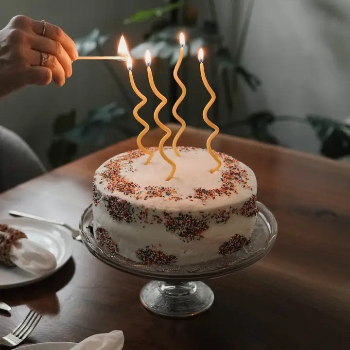 Slow Burn Beeswax Candles - Curly Birthday Candle