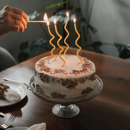 Slow Burn Beeswax Candles - Curly Birthday Candle