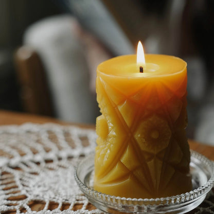 Slow Burn Beeswax Candles - Kaleidoscope Pillar