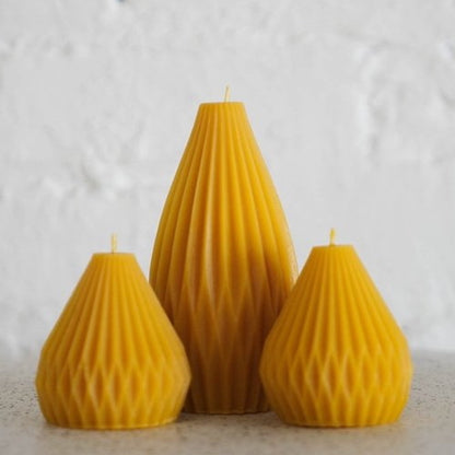 Slow Burn Beeswax Candles - Ribbed Pears