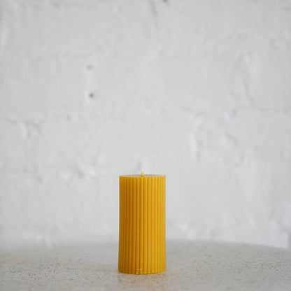 Slow Burn Beeswax Candles - Salt Ribbed Pillar