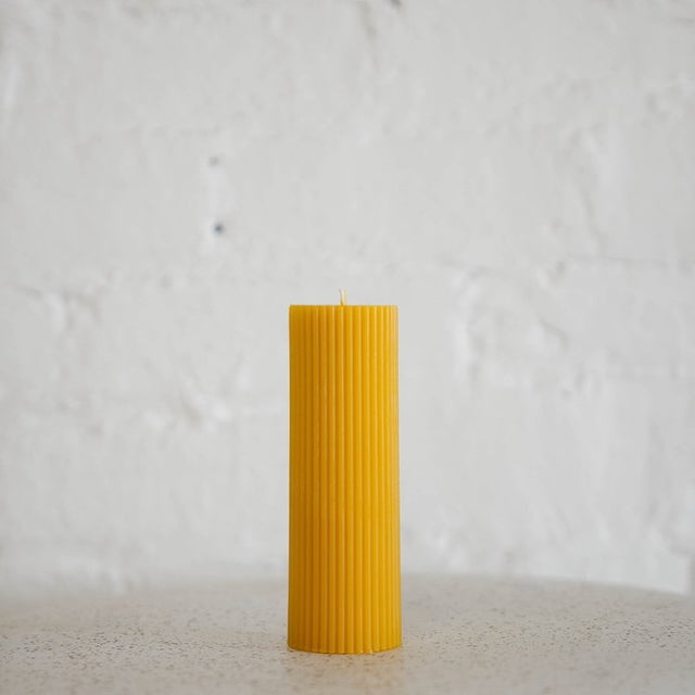 Slow Burn Beeswax Candles - Salt Ribbed Pillar