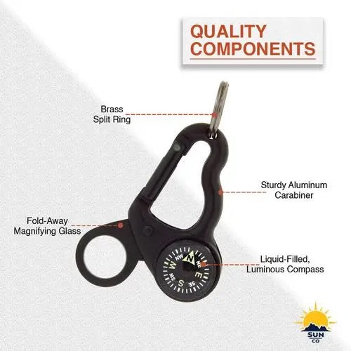 Magnicomp - Compass & Magnifier Carabiner Keychain