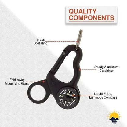 Magnicomp - Compass & Magnifier Carabiner Keychain