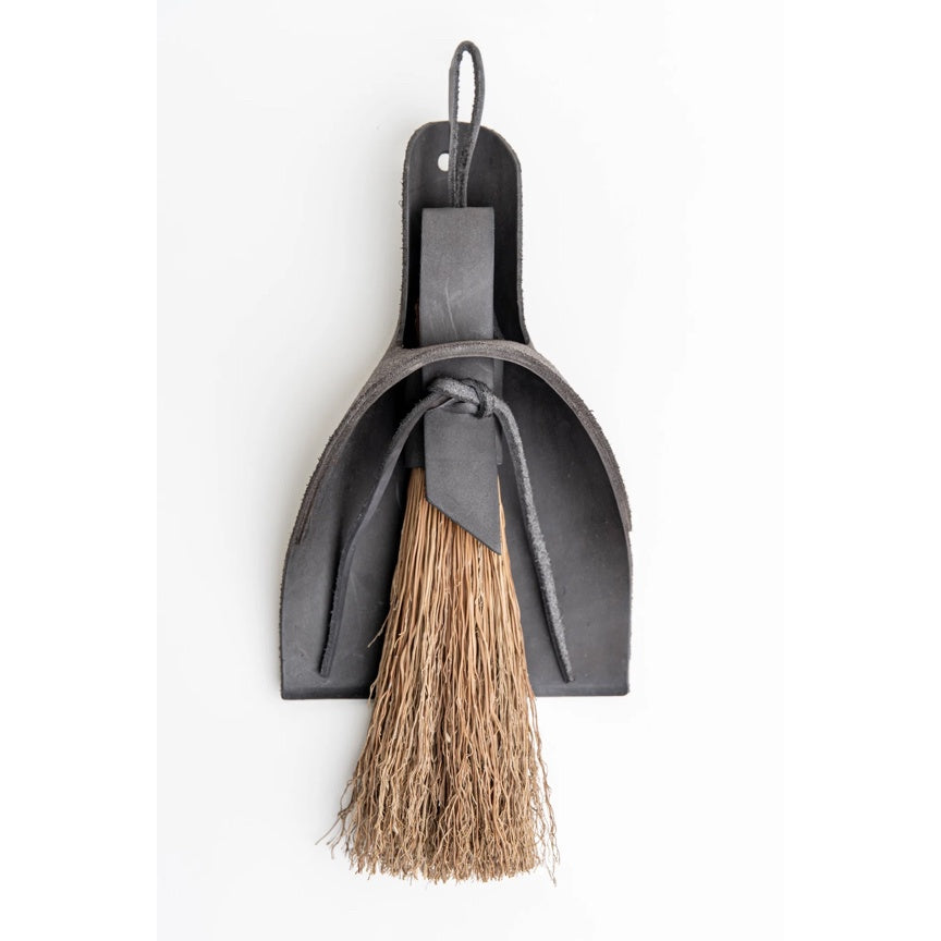 Sunhouse Craft - Nesting Whisk Broom with Leather Dustpan