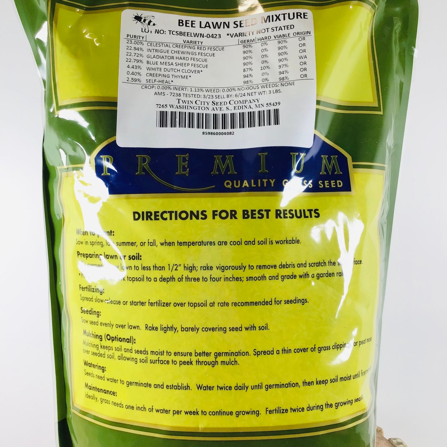 Bee Lawn Mix - Original (includes grass seed) - 3lb
