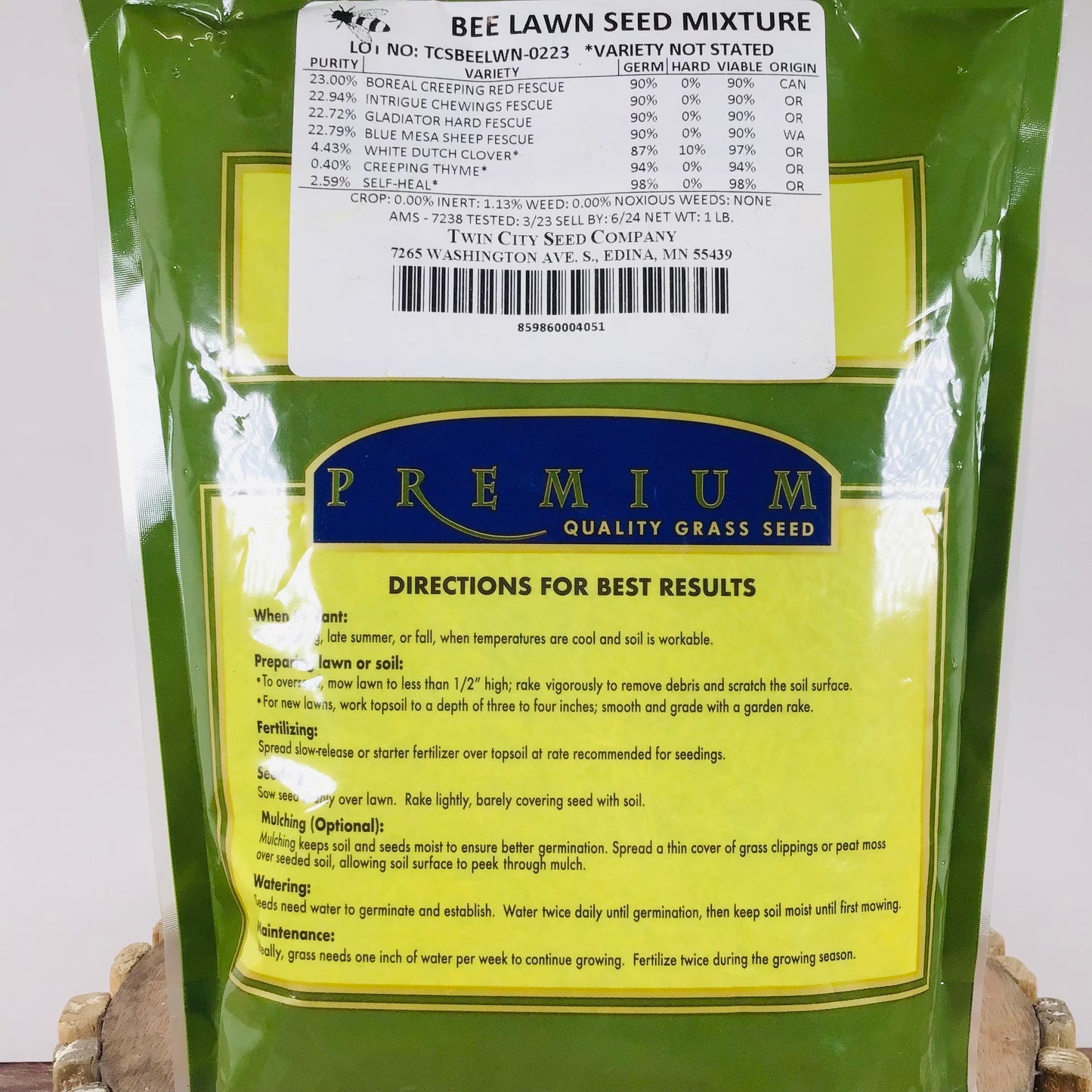 Bee Lawn Mix - Original (includes grass seed) - 3lb (L2L)