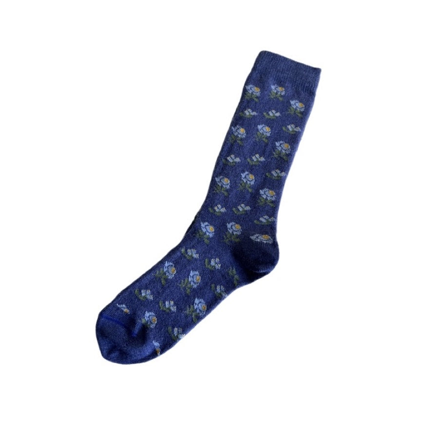 Alpaca Socks - Floral Rosa Pattern