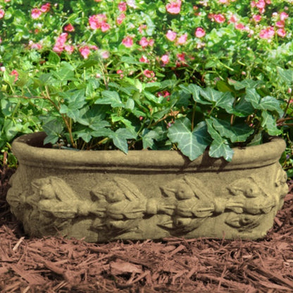 Planter - Unique Stone Oval Cherry Jardiniere