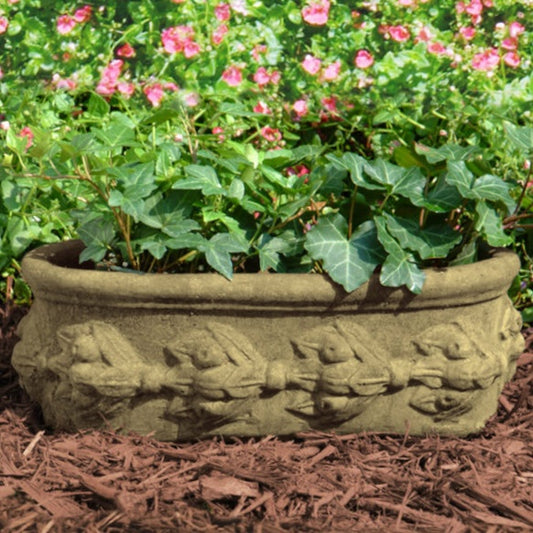 Planter - Unique Stone Oval Cherry Jardiniere
