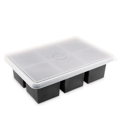 Silicone Cup Cube Food Storage Freezer Trays - Charcoal - 6-Cube