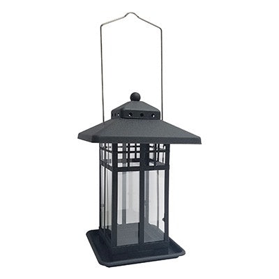 Bird Feeder - Mission-Style Metal Lantern - 2lb Capacity
