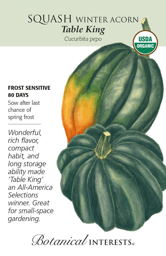 Squash (Winter Acorn) 'Table King' - Botanical Interests® - Organic