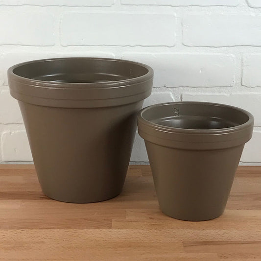 Ceramo Glazed Standard Pot - 6.5in - Putty Grey