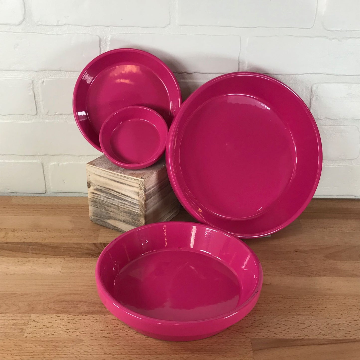 Ceramo Saucer - Glazed Standard Saucer - Raspberry Pink - 10in