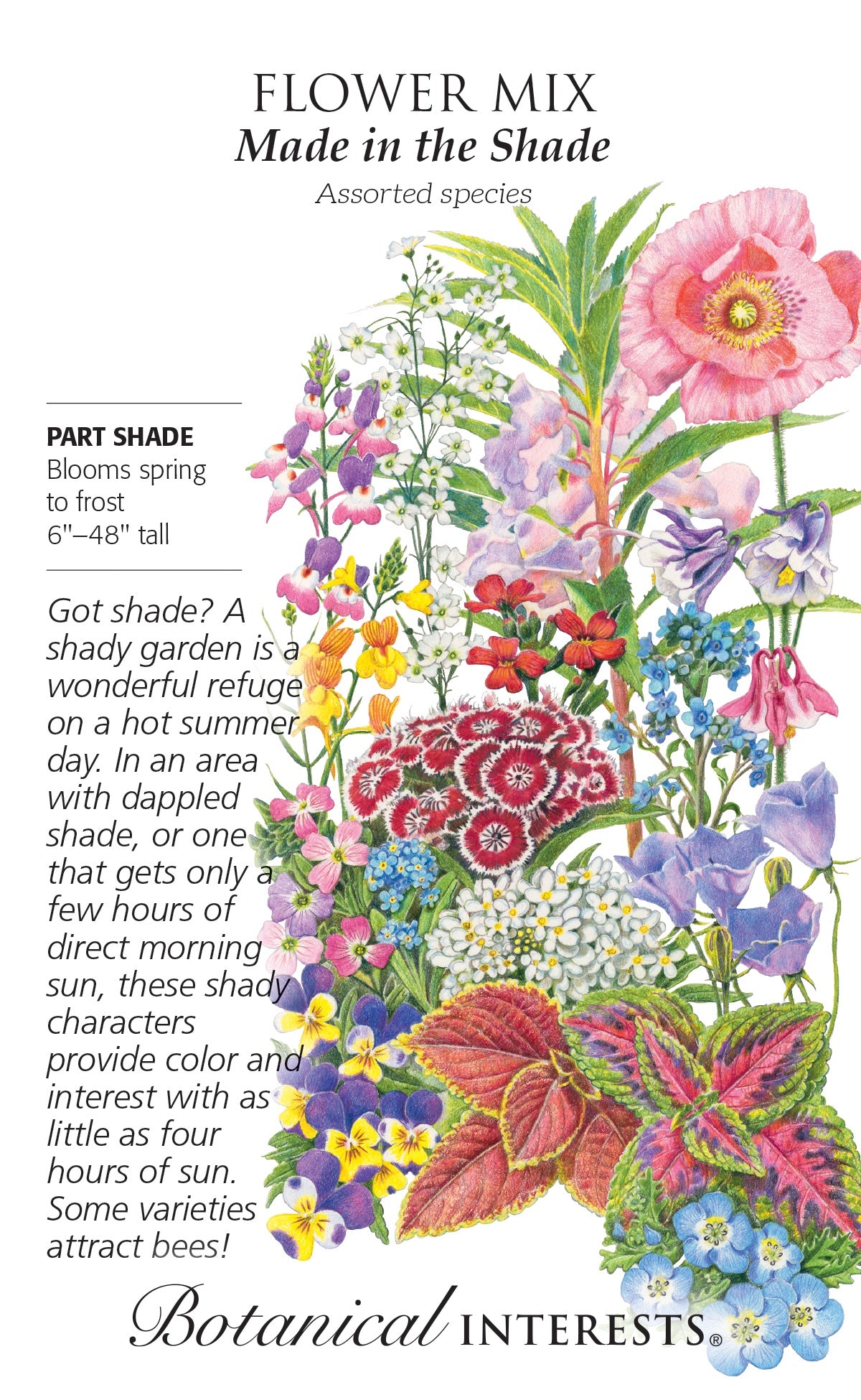 Flower Mix 'Made in the Shade' - Botanical Interests® - Large Packet