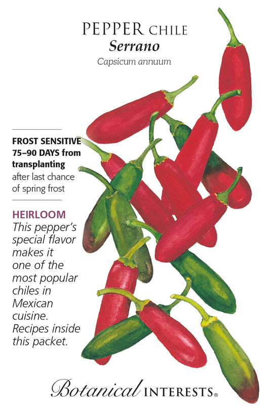 Pepper (Hot/Chile) 'Serrano' - Botanical Interests®