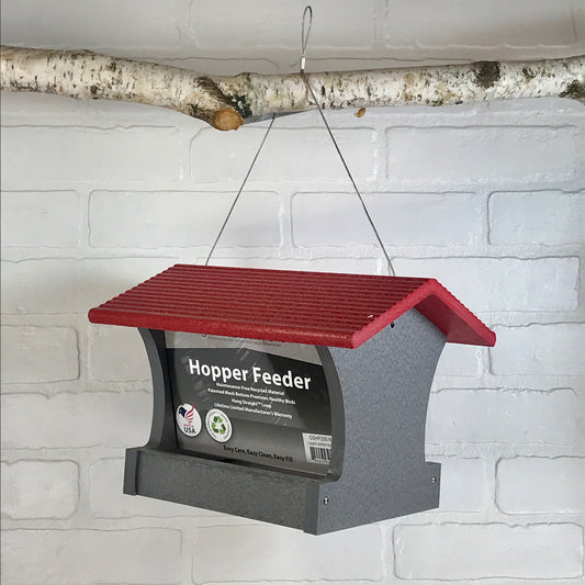 Green Solutions Hopper Feeder - Red/Gray - 3 Quart