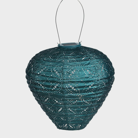 Indoor/Outdoor LED Lantern - Balloon Mandela - Sea Blue