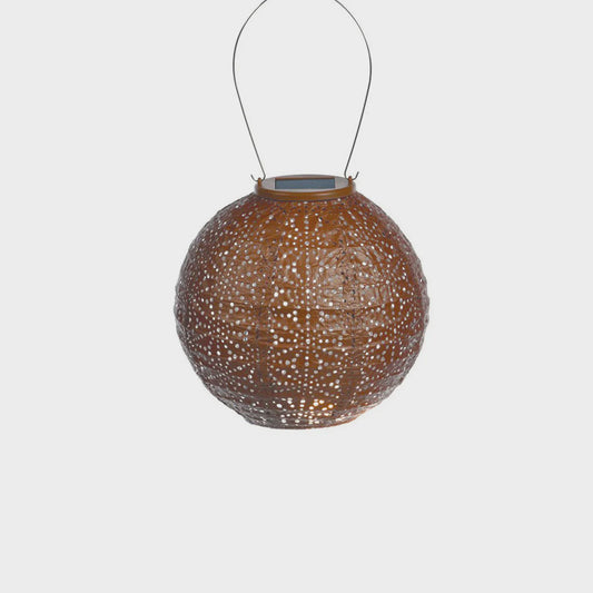 Indoor/Outdoor LED Lantern - Round Sashiko - Copper